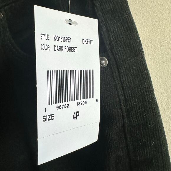 Kut from the Kloth Meg Corduroy Fab Ab Wide Leg Dark Forest Green 4 Petite - Picture 6 of 14